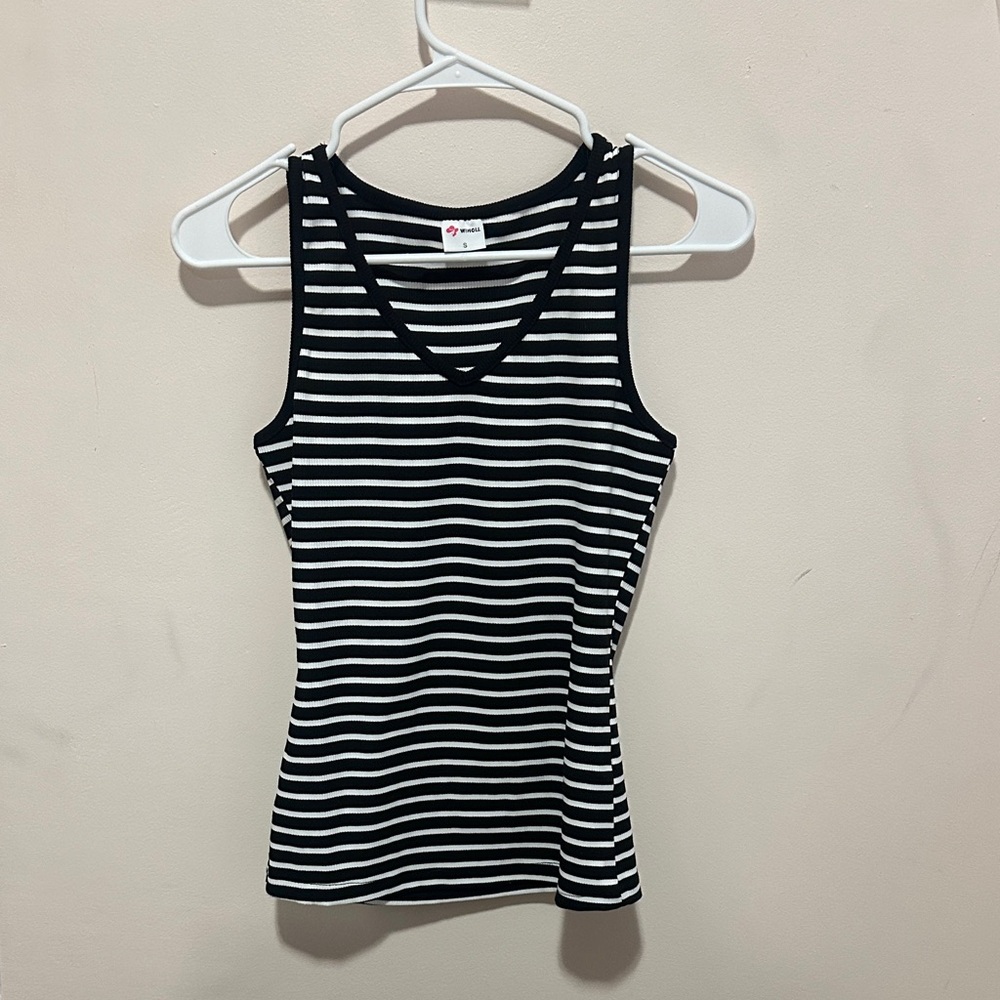 Size small Black and White Striped Tank Top